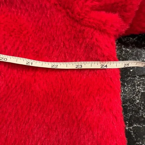 Coldwater Creek Red Faux Fur Car Coat - Picture 11 of 13